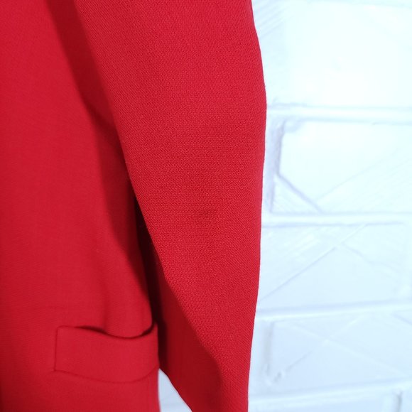 Vintage Istante Versace Bold Red Wool Skirt Suit Made in Italy Flawed 48/12 - Picture 10 of 16